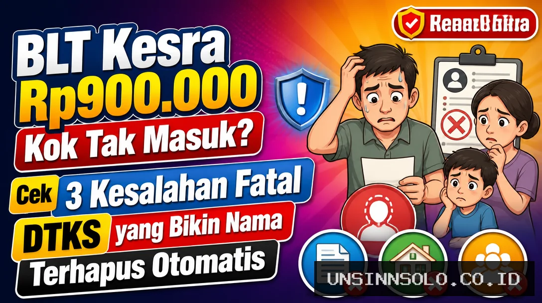 BLT Kesra Rp900.000 Kok Tak Masuk? Cek 3 Kesalahan Fatal DTKS yang Bikin Nama Terhapus Otomatis