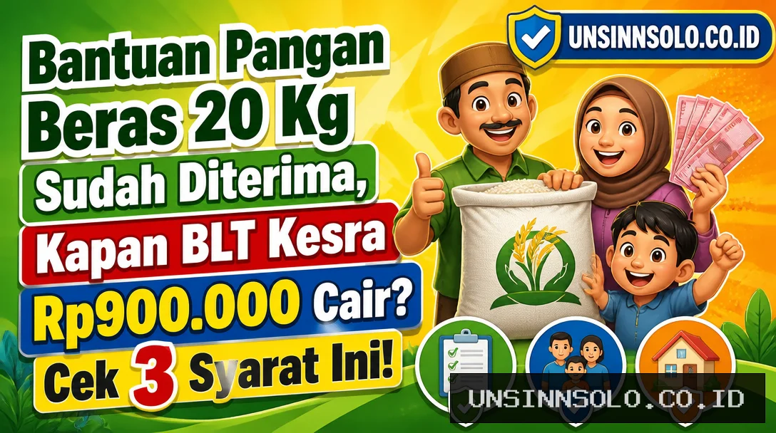Bantuan Pangan Beras 20 Kg Sudah Diterima, Kapan BLT Kesra Rp900.000 Cair? Cek 3 Syarat Ini!